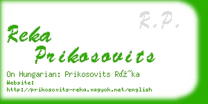 reka prikosovits business card